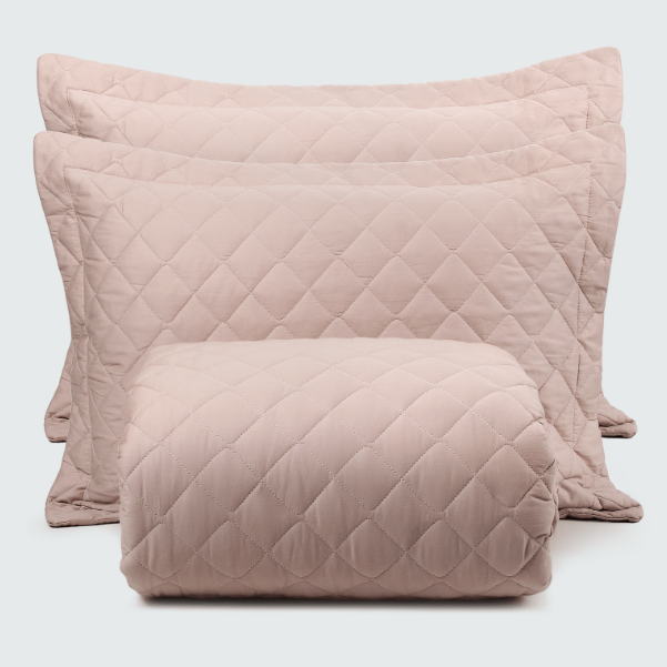 Kit Colcha Cetim 210 Fios 100% Algodão Denver